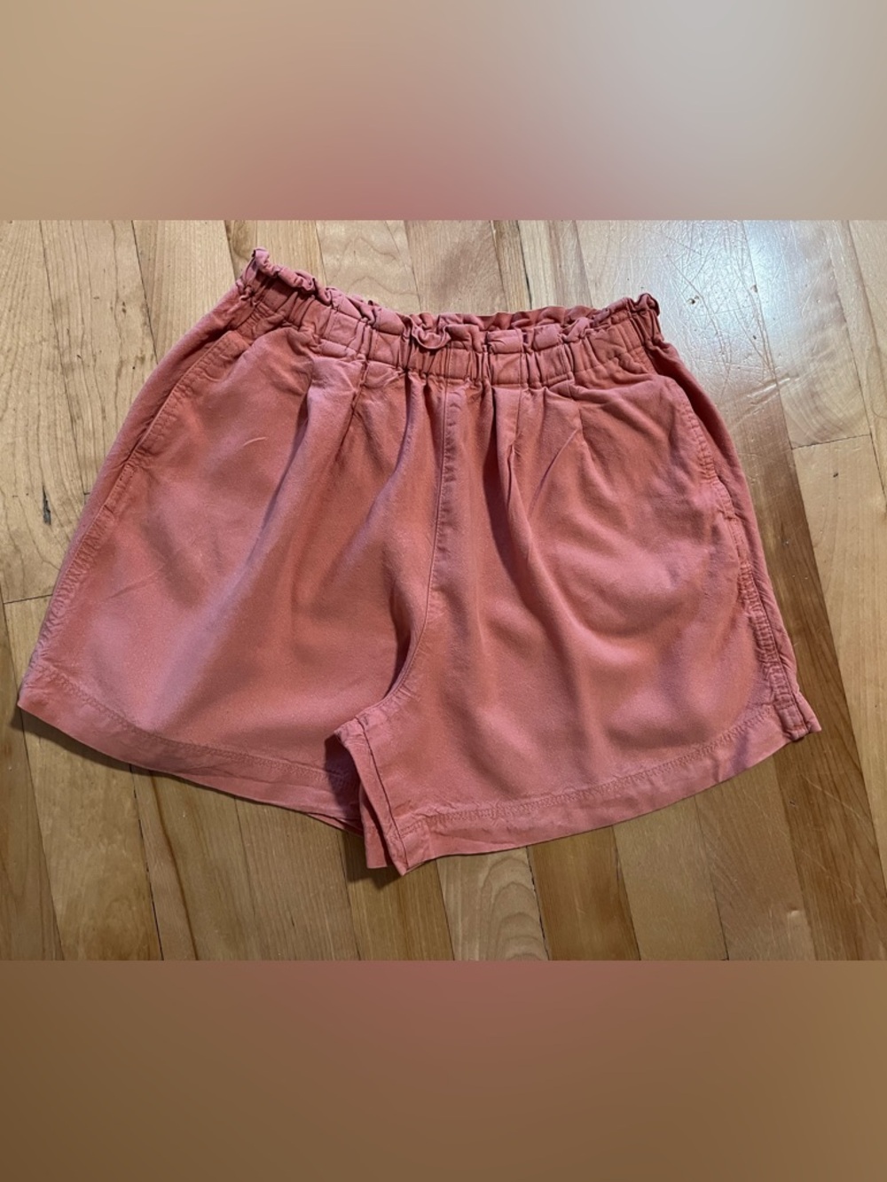 Girl’s Elastic-Waist Coral Pink Casual Shorts